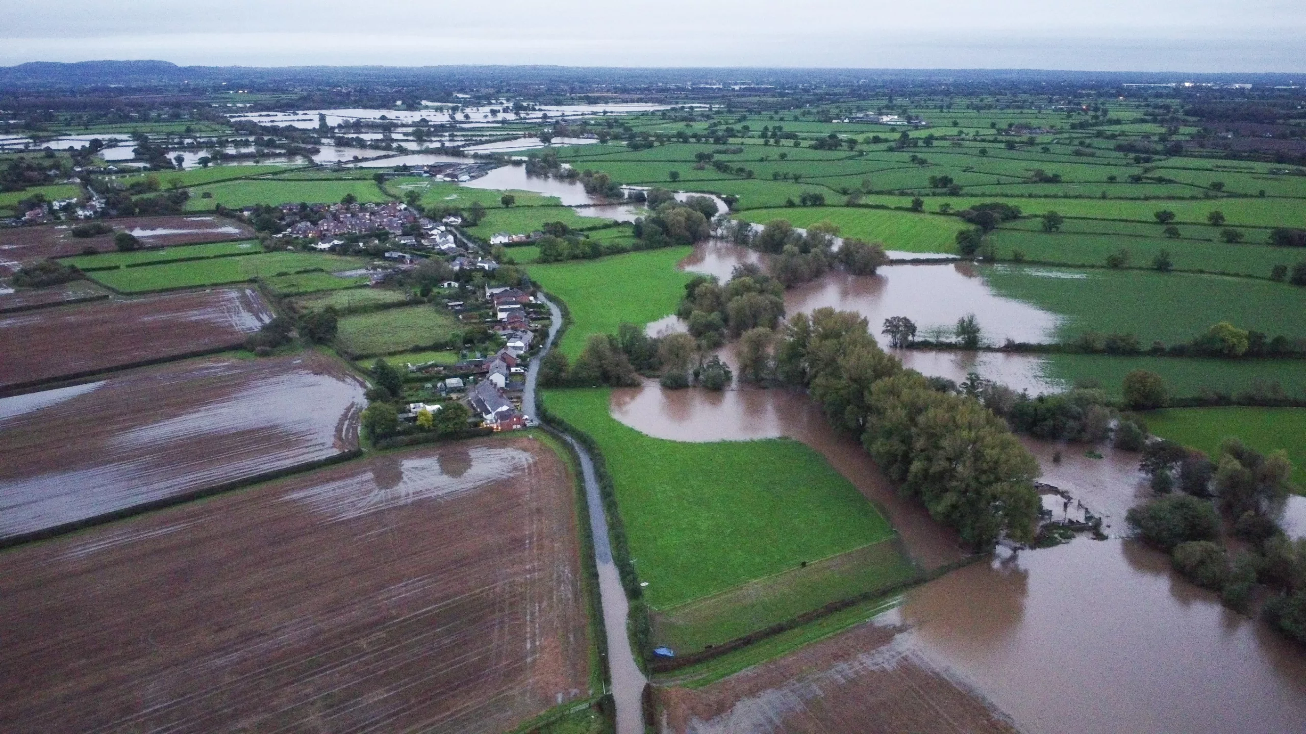 Rossett flooding from Storm Babet on 22nd Oct 2023